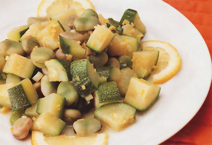 Salade de fèves de Lima et cougettes
